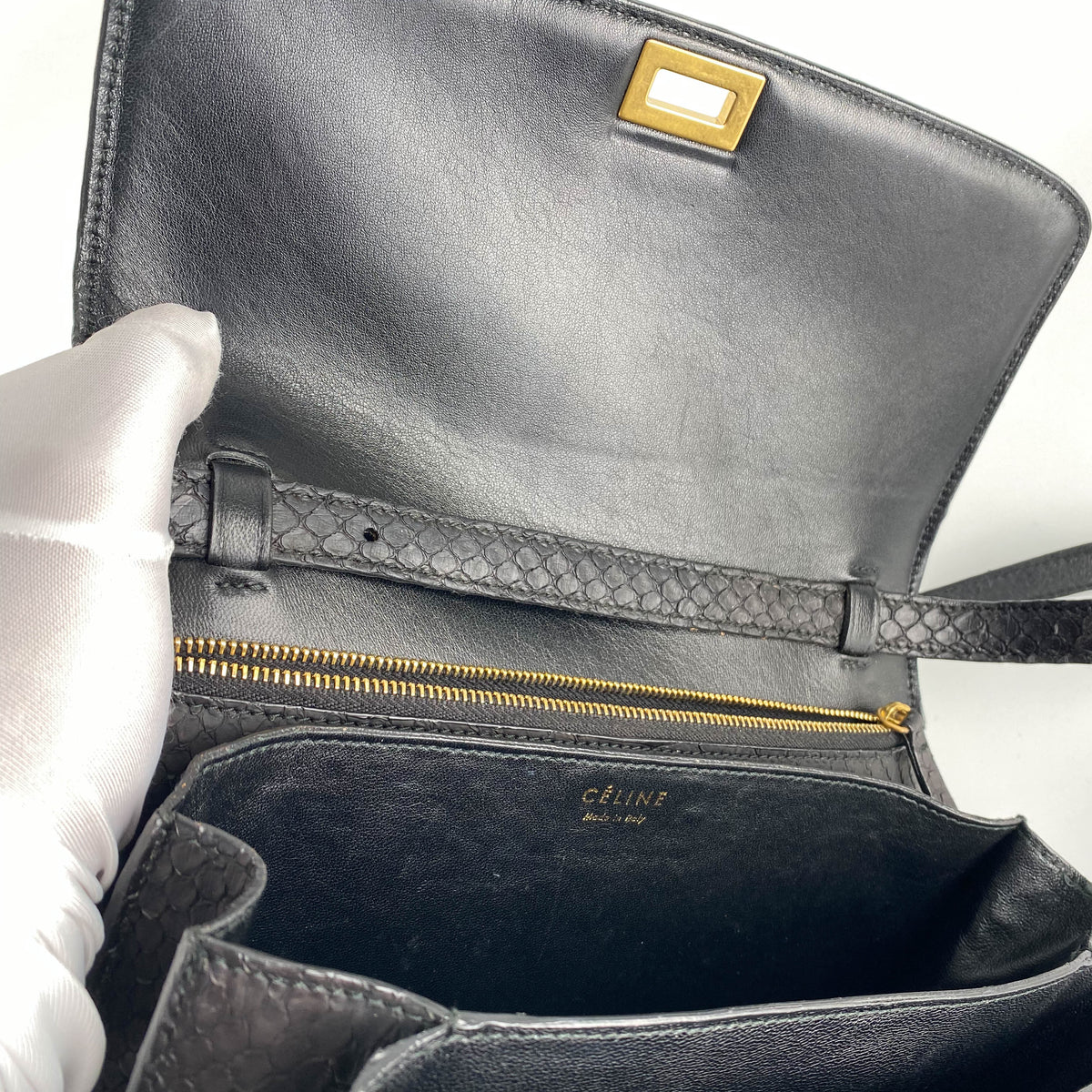 Celine Box Python Bag Black - photo 9