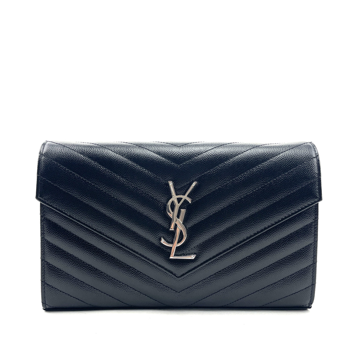 SAINT LAURENT Matelassé Envelope Wallet On Chain - image 1
