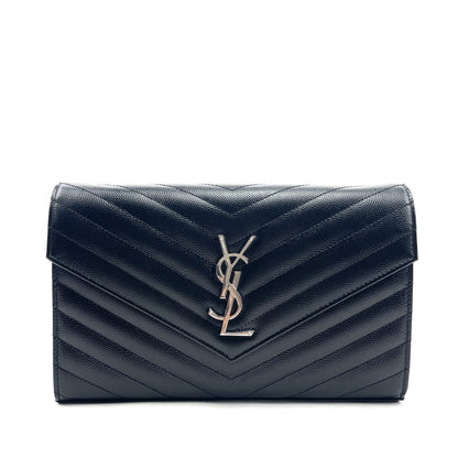 SAINT LAURENT Matelassé Envelope Wallet On Chain - image 1