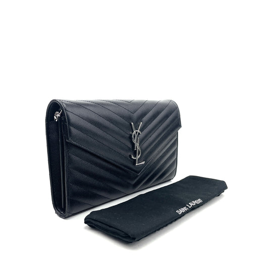 SAINT LAURENT Matelassé Envelope Wallet On Chain - image 2