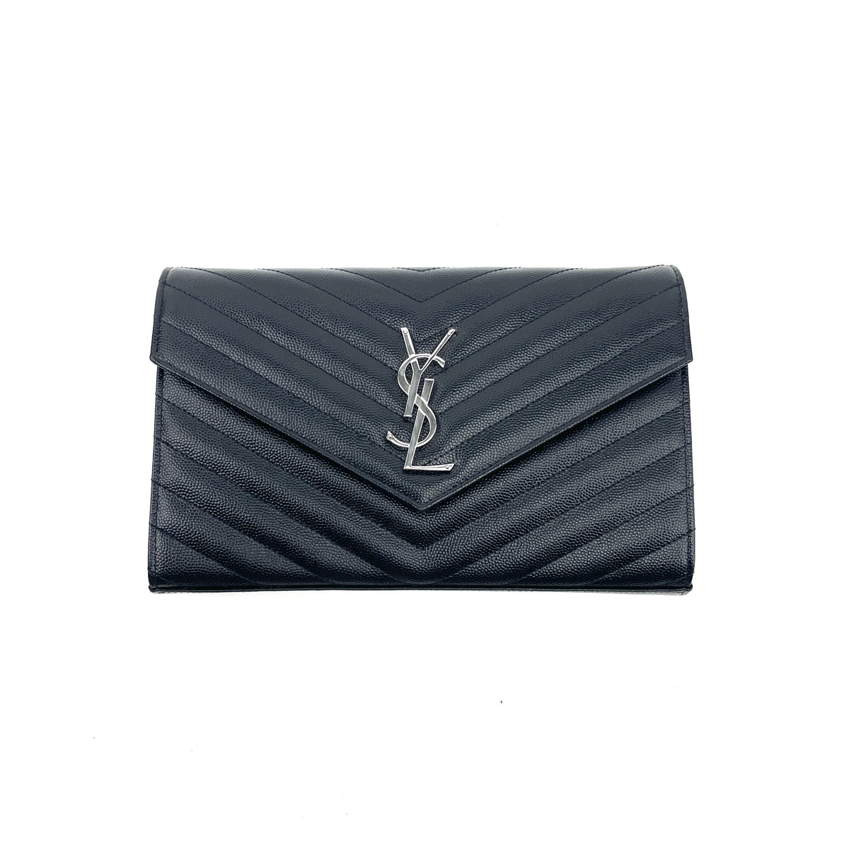 SAINT LAURENT Matelassé Envelope Wallet On Chain - image 3