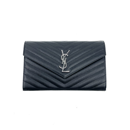 SAINT LAURENT Matelassé Envelope Wallet On Chain - image 3