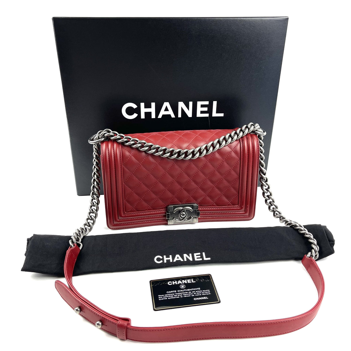 Chanel Medium Boy Bag - Red - photo 3