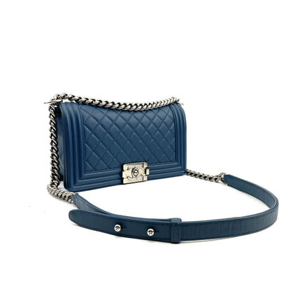 CHANEL Medium Quilted Boy Bag - Blue - image 2