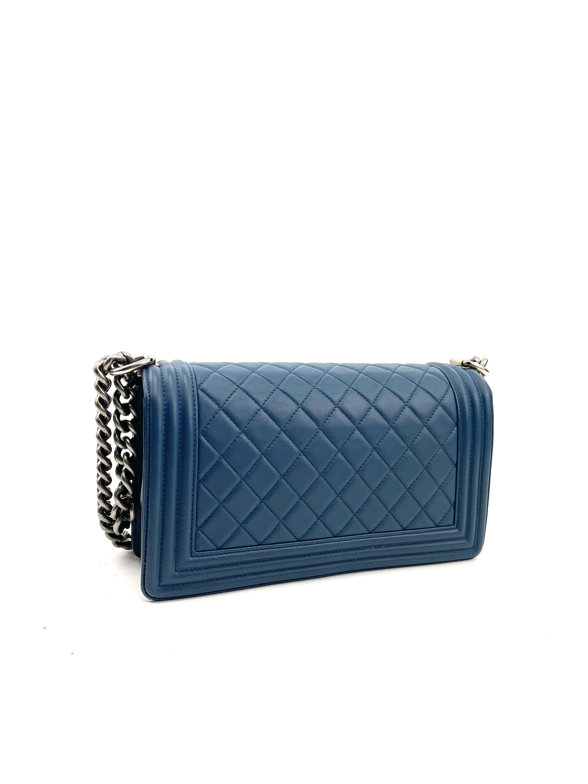 CHANEL Medium Quilted Boy Bag - Blue - image 4