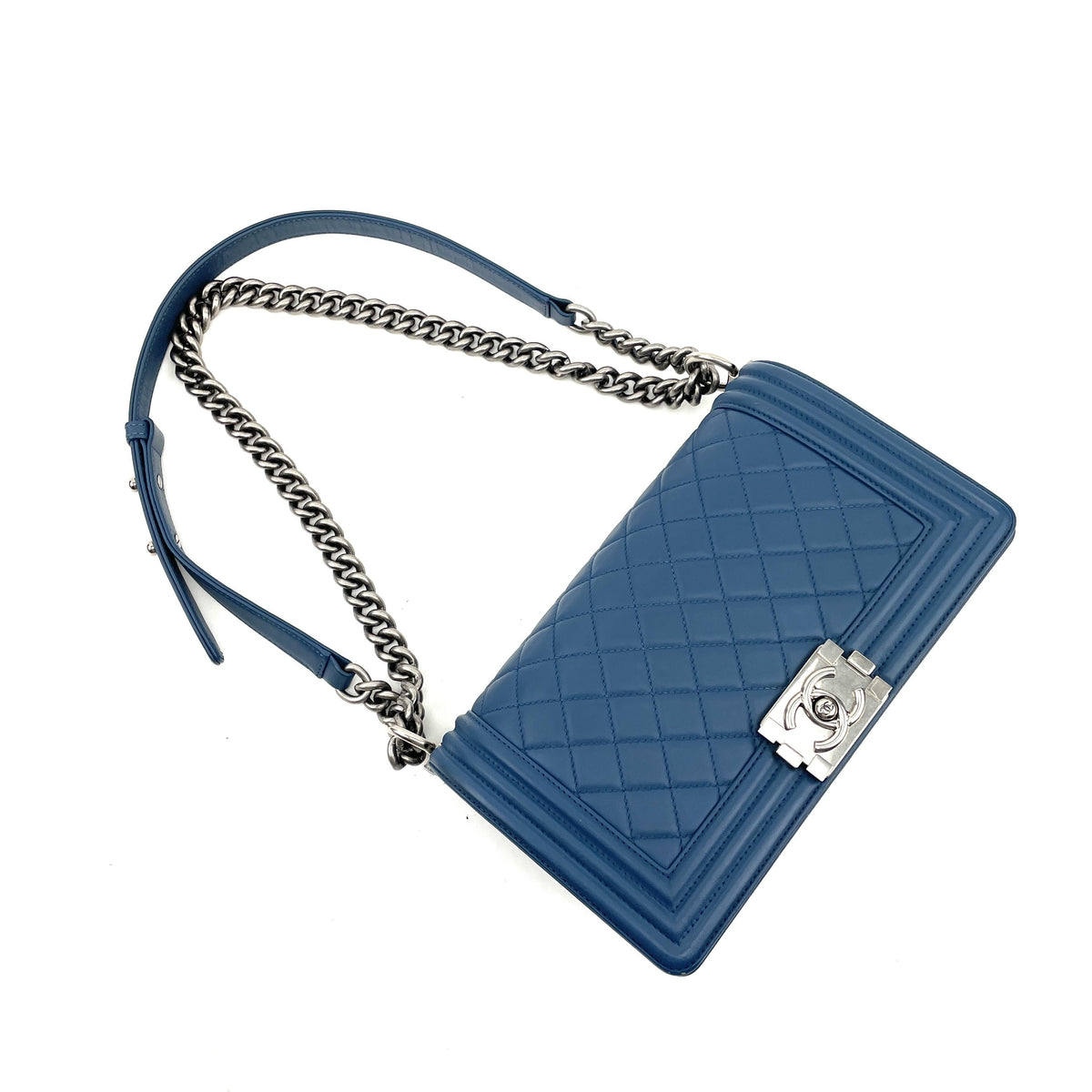 CHANEL Medium Quilted Boy Bag - Blue - image 3