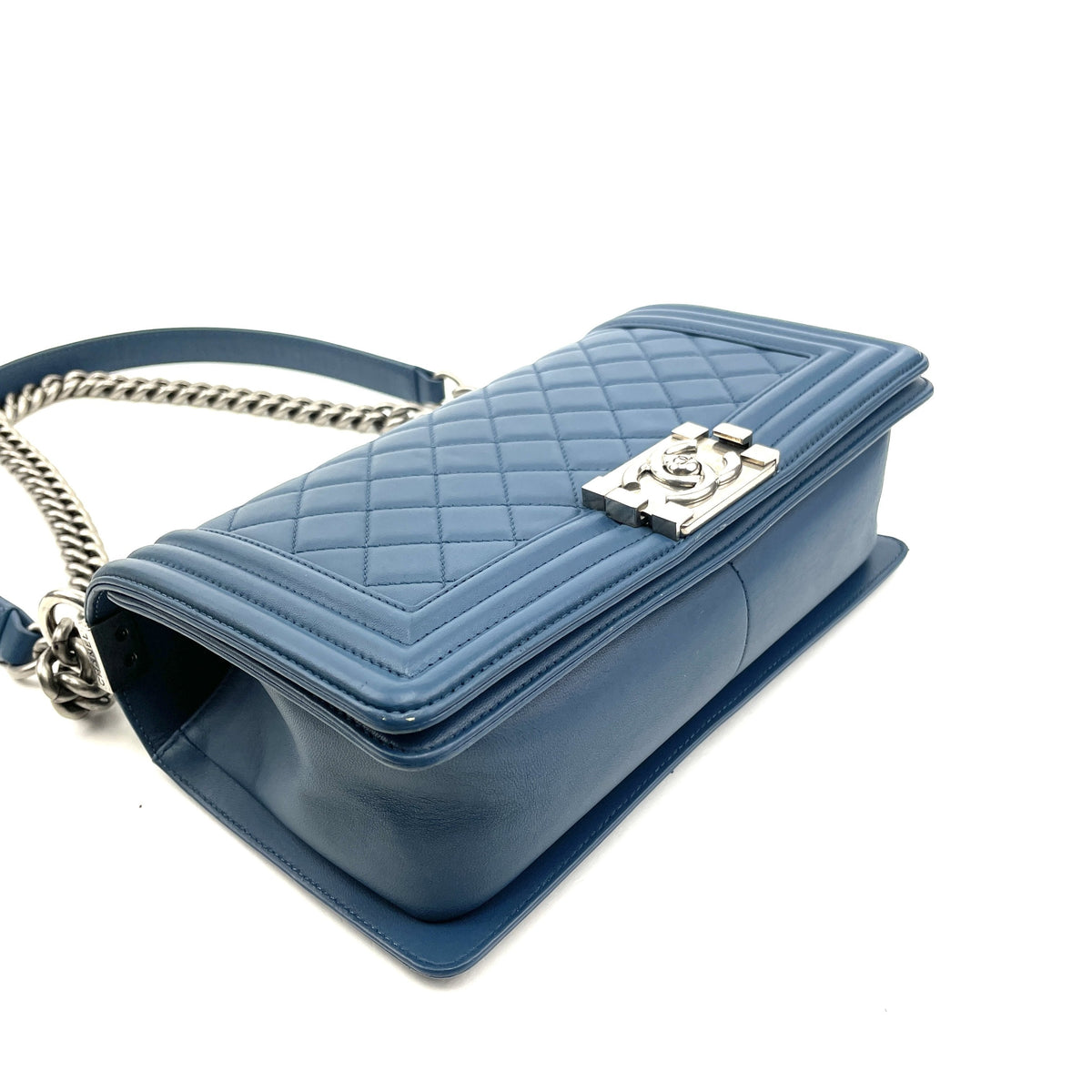 CHANEL Medium Quilted Boy Bag - Blue - image 5
