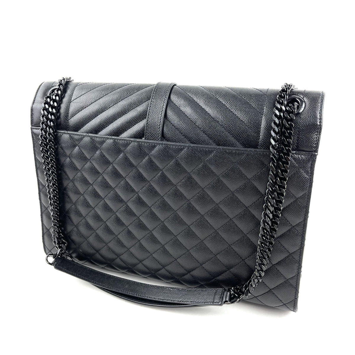SAINT LAURENT Lg Triquilt Monogram Matelasse Envelope Bag - image 4
