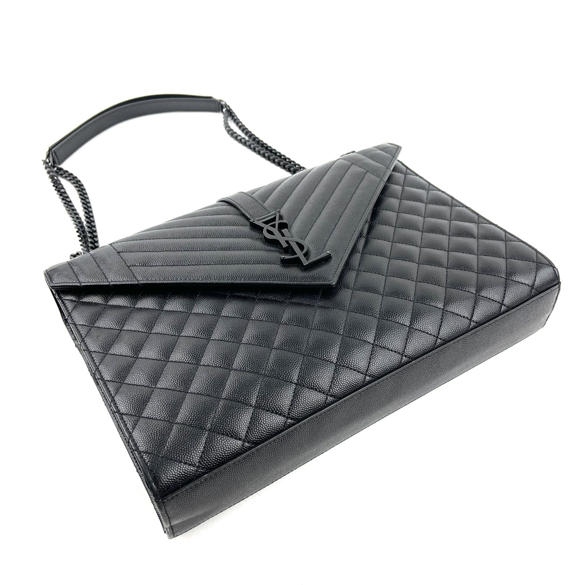 SAINT LAURENT Lg Triquilt Monogram Matelasse Envelope Bag - image 2
