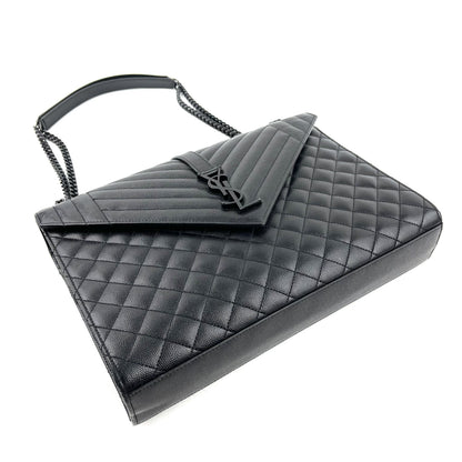 SAINT LAURENT Lg Triquilt Monogram Matelasse Envelope Bag - image 2