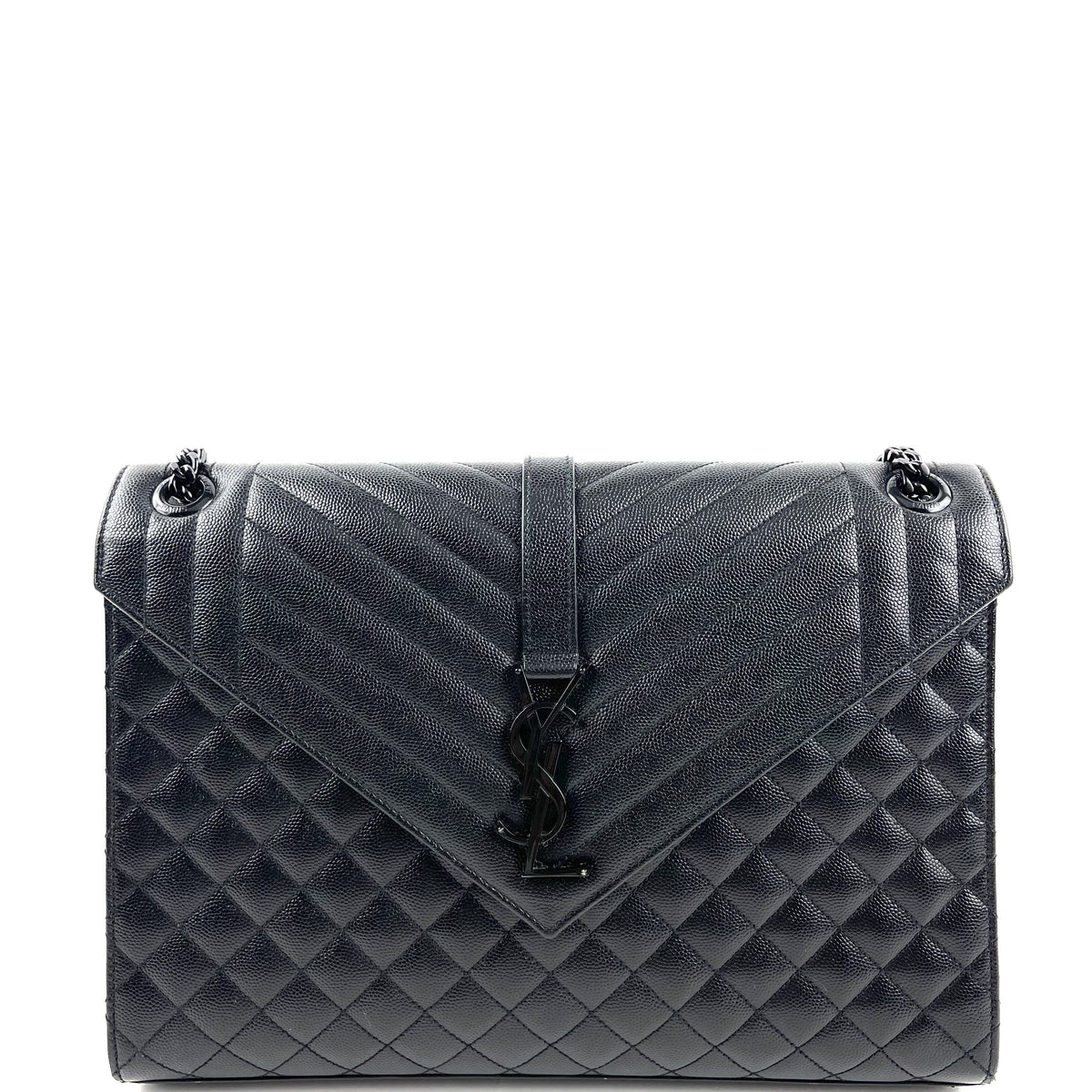 SAINT LAURENT Lg Triquilt Monogram Matelasse Envelope Bag - image 1