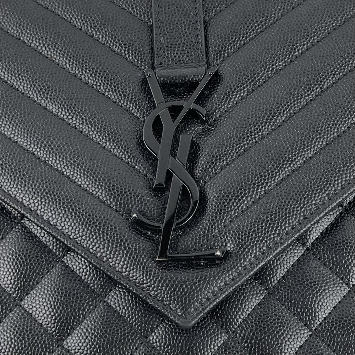 SAINT LAURENT Lg Triquilt Monogram Matelasse Envelope Bag - image 7