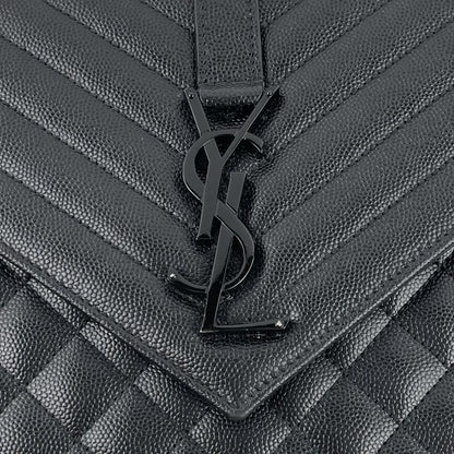 SAINT LAURENT Lg Triquilt Monogram Matelasse Envelope Bag - image 7