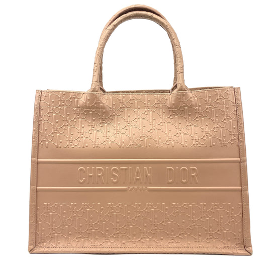 CHRISTIAN DIOR Calfskin Embossed Oblique Small Book Tote - image 1