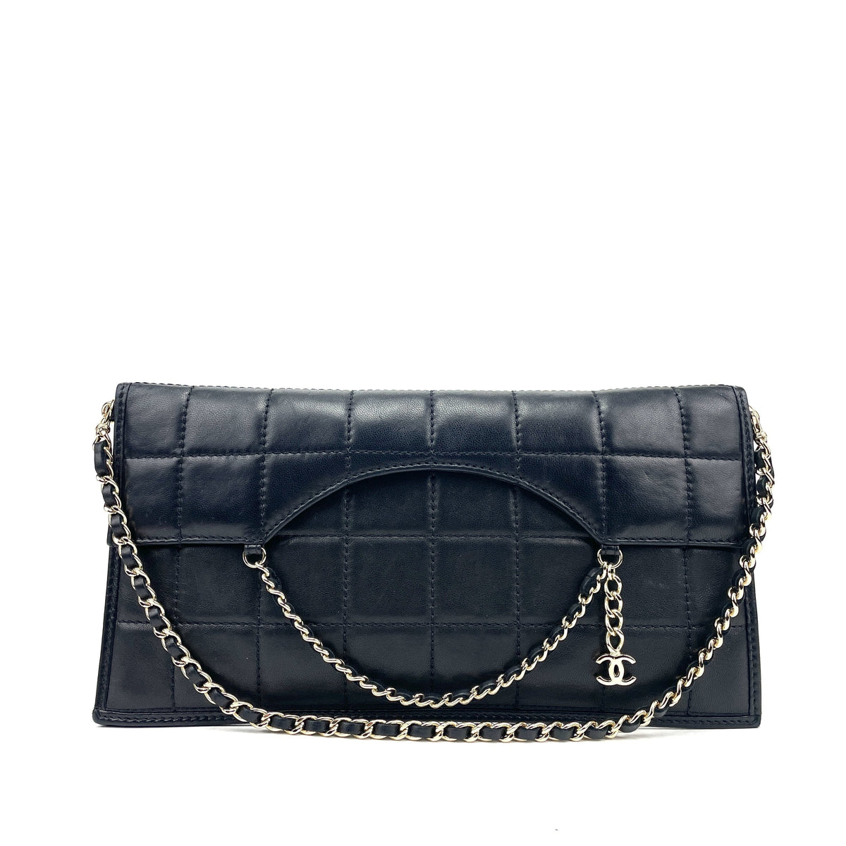 CHANEL Classic Box Quilted Fold Down Envelope Clutch Bag - image 1