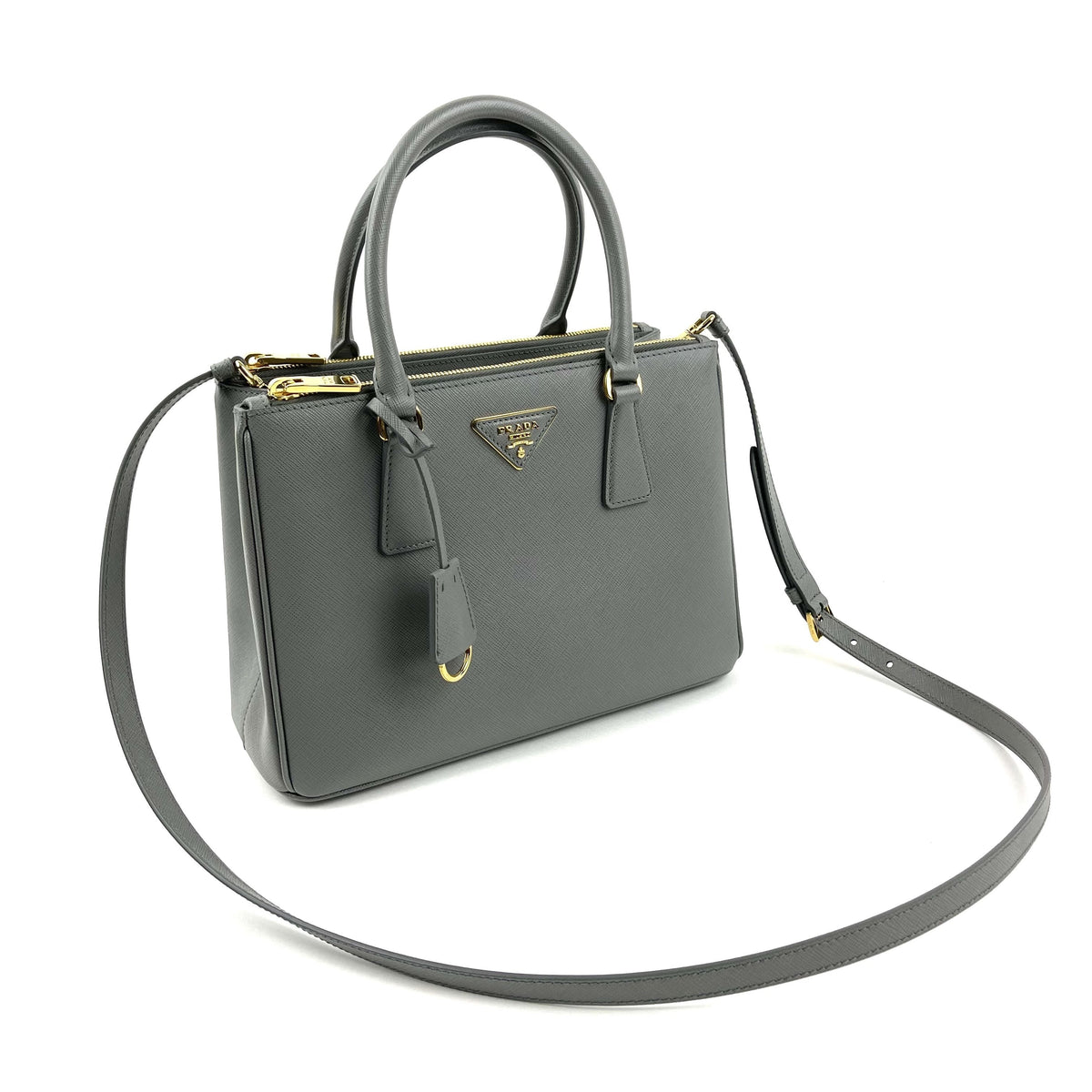 Prada Small Saffiano Cuir Tote w/Strap - Grey - photo 3