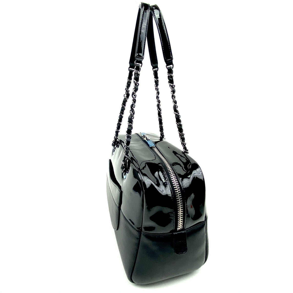 Chanel Patent & Lambskin Leather Bowling Bag - photo 3