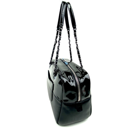 Chanel Patent & Lambskin Leather Bowling Bag - photo 3