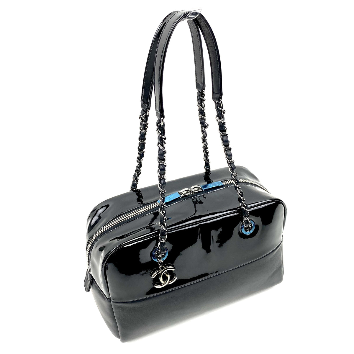 Chanel Patent & Lambskin Leather Bowling Bag - photo 2