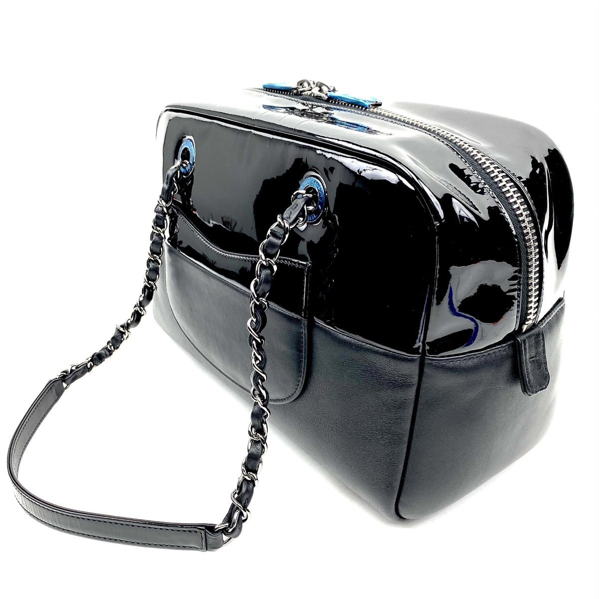Chanel Patent & Lambskin Leather Bowling Bag - photo 7