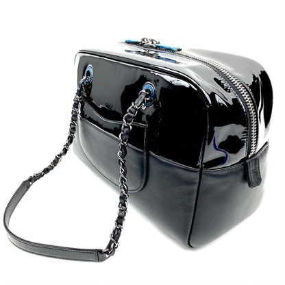 Chanel Patent & Lambskin Leather Bowling Bag - photo 7