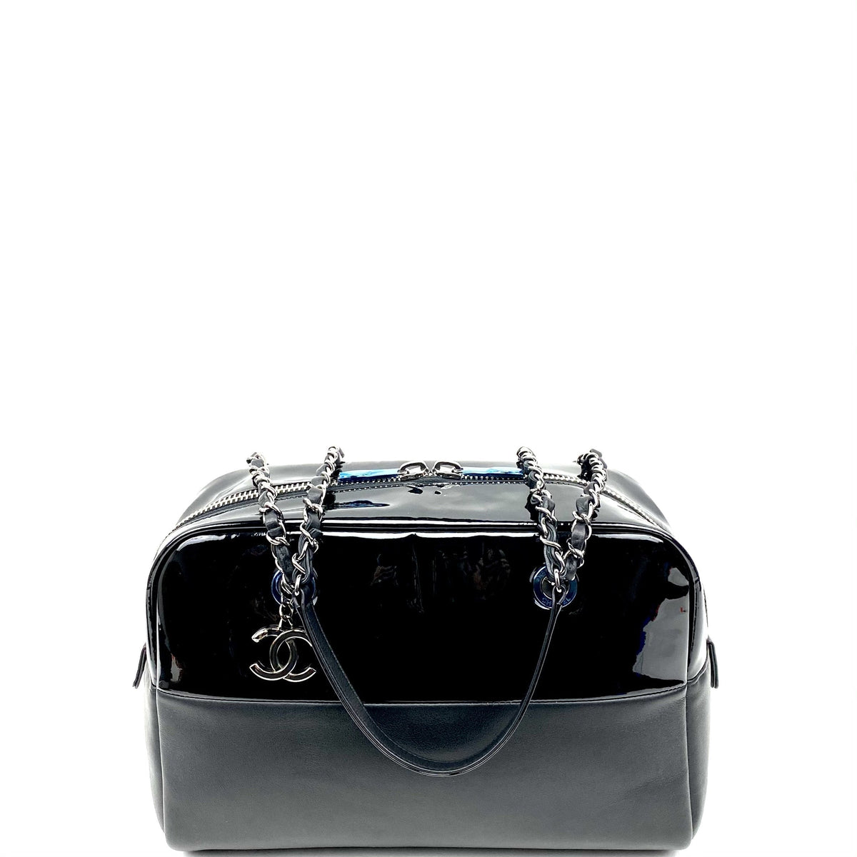 Chanel Patent & Lambskin Leather Bowling Bag - photo 1