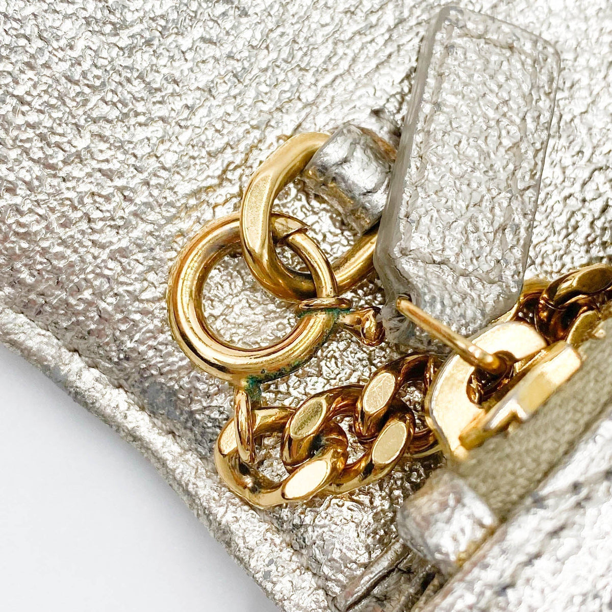 Saint Laurent Chain Wallet Monogram Envelope Metallic Calfskin Matelasse Chevron Pale Gold Leather Shoulder Bag - image 15