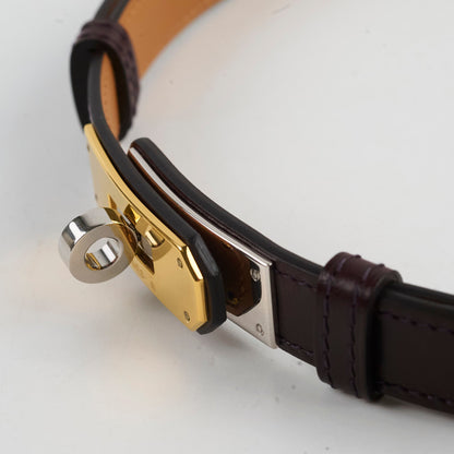Hermes Kelly Belt Dark Brown Two Tone Hardware - photo 4