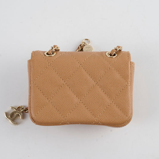 Chanel 23P Classic Clutch With Chain Belt Waist Bag Dark Beige - Microchipped (2023) - photo 2