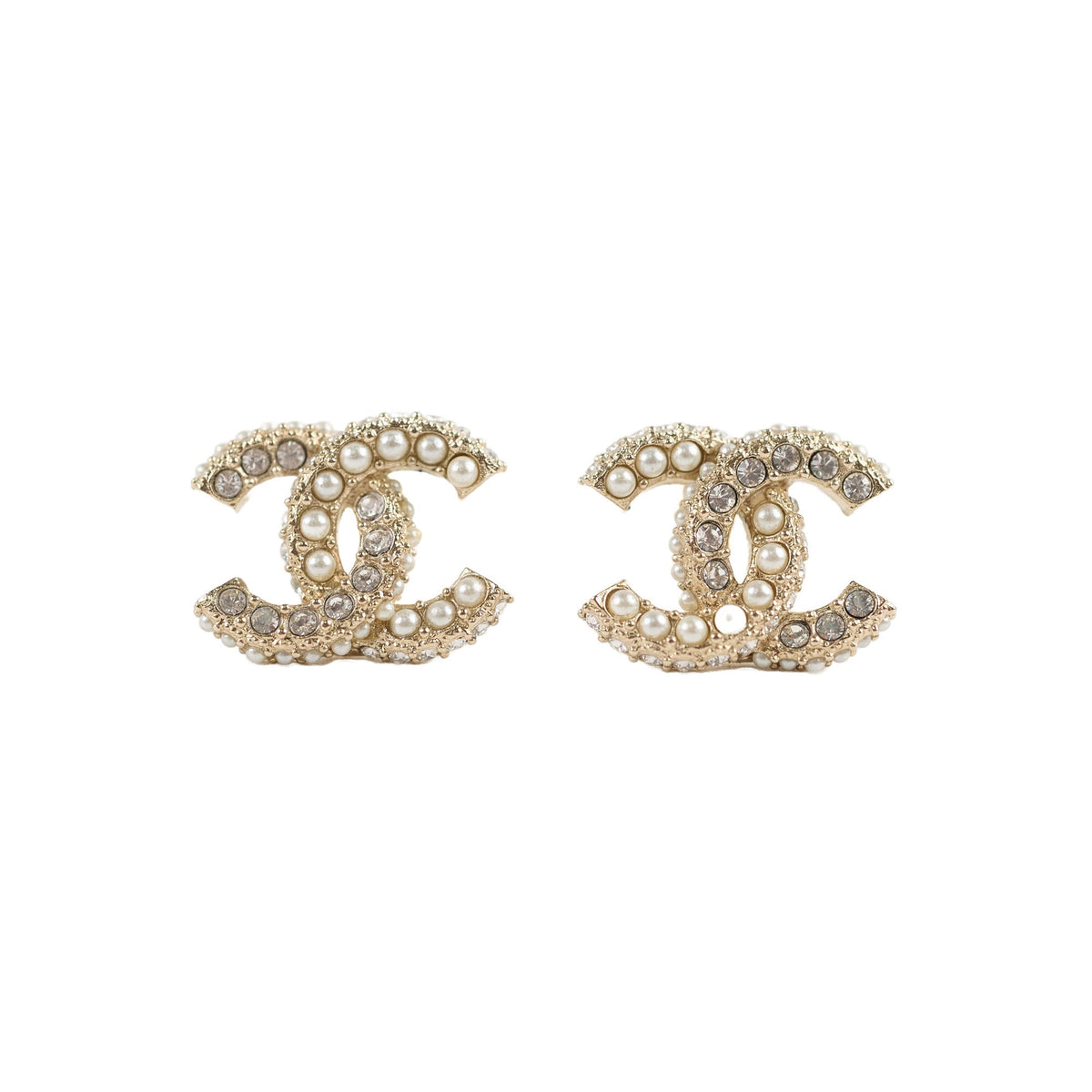 Chanel CC Crystal/Pearl Earrings Costume Jewellery - photo 1