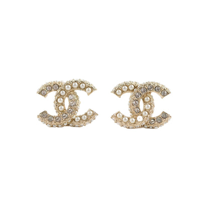Chanel CC Crystal/Pearl Earrings Costume Jewellery - photo 1