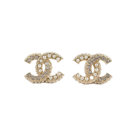Chanel CC Crystal/Pearl Earrings Costume Jewellery - photo 1