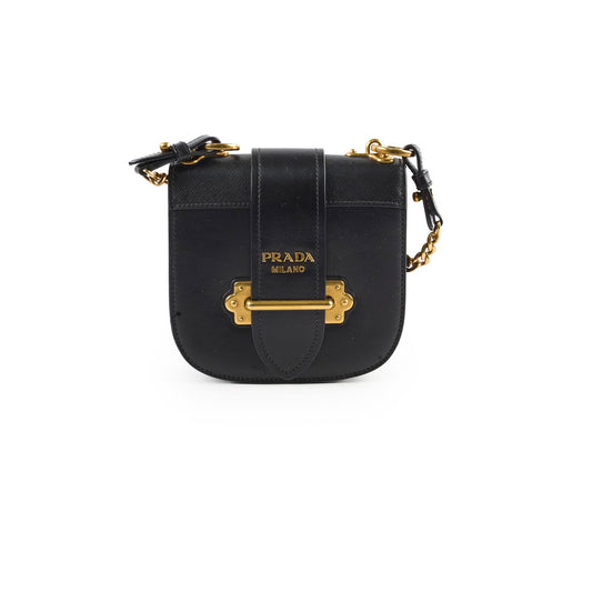 Prada Cahier Curved Crossbody Bag Black - photo 1