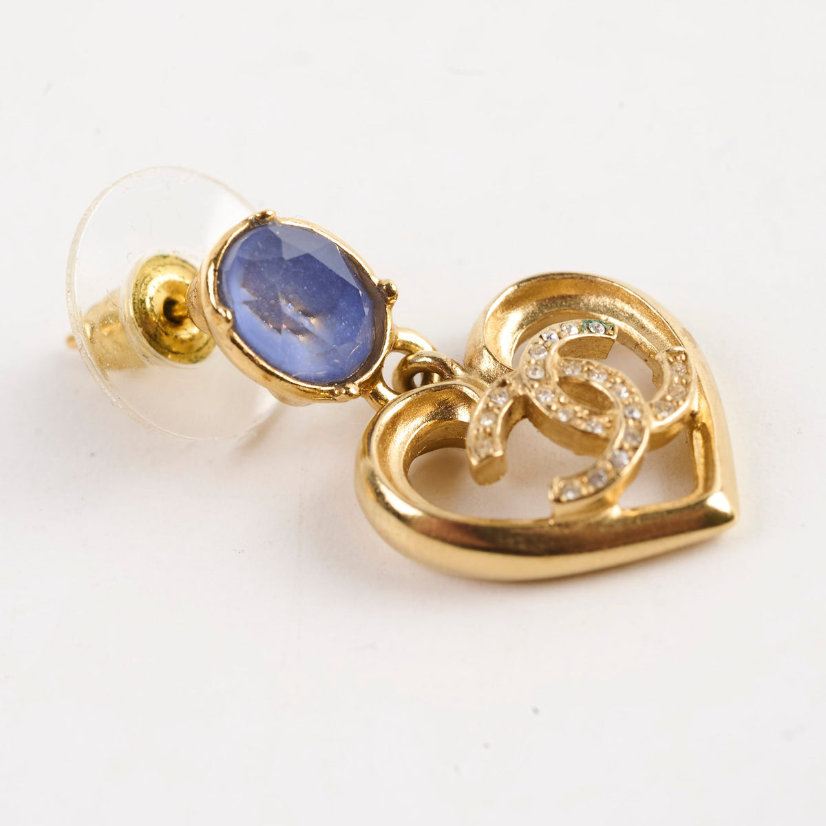 Chanel CC Crystal Heart Drop Earrings - photo 8