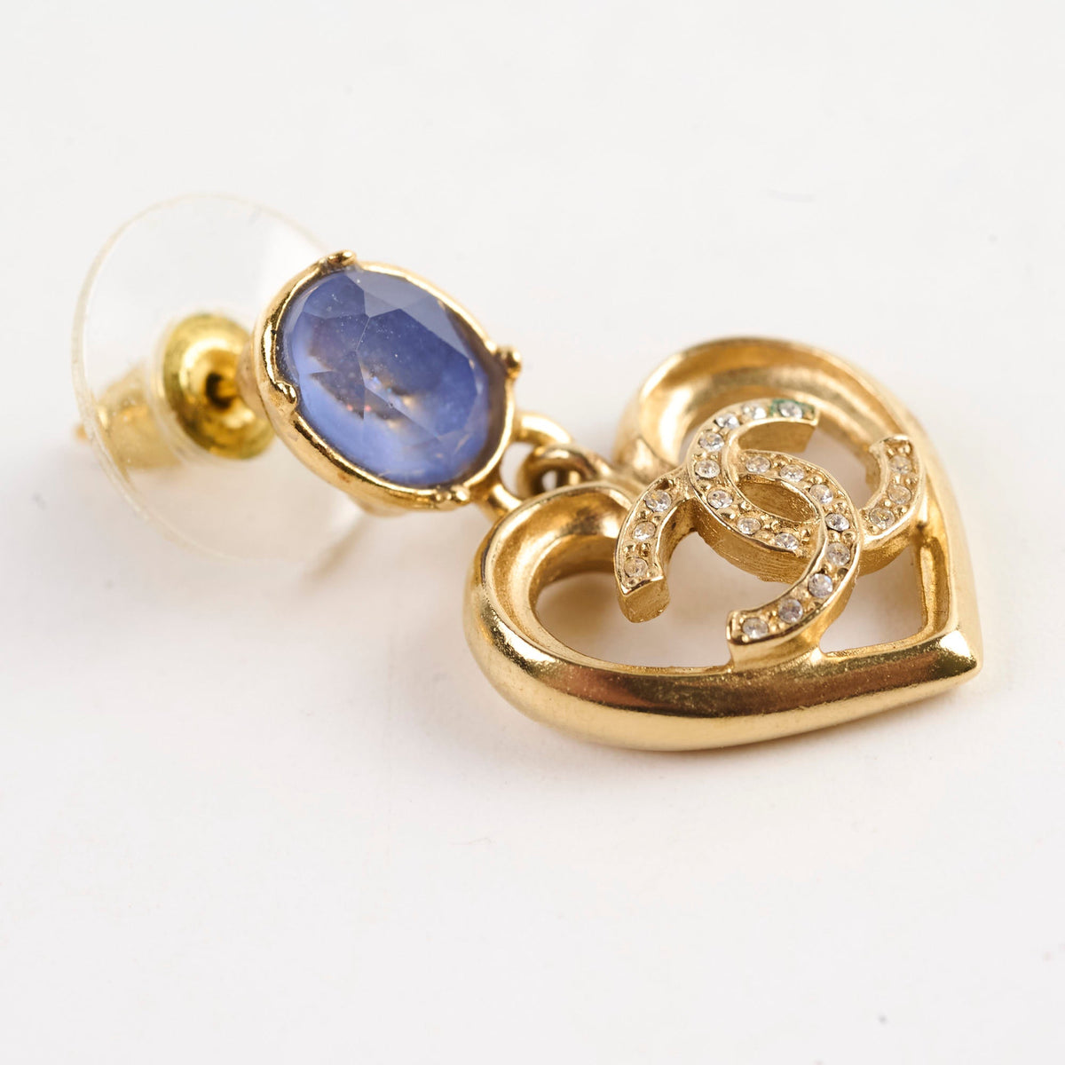Chanel CC Crystal Heart Drop Earrings - photo 7