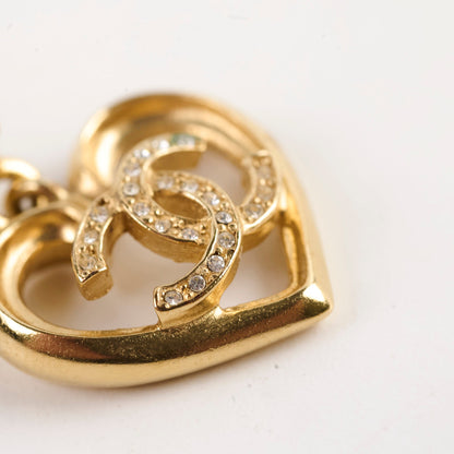 Chanel CC Crystal Heart Drop Earrings - photo 6