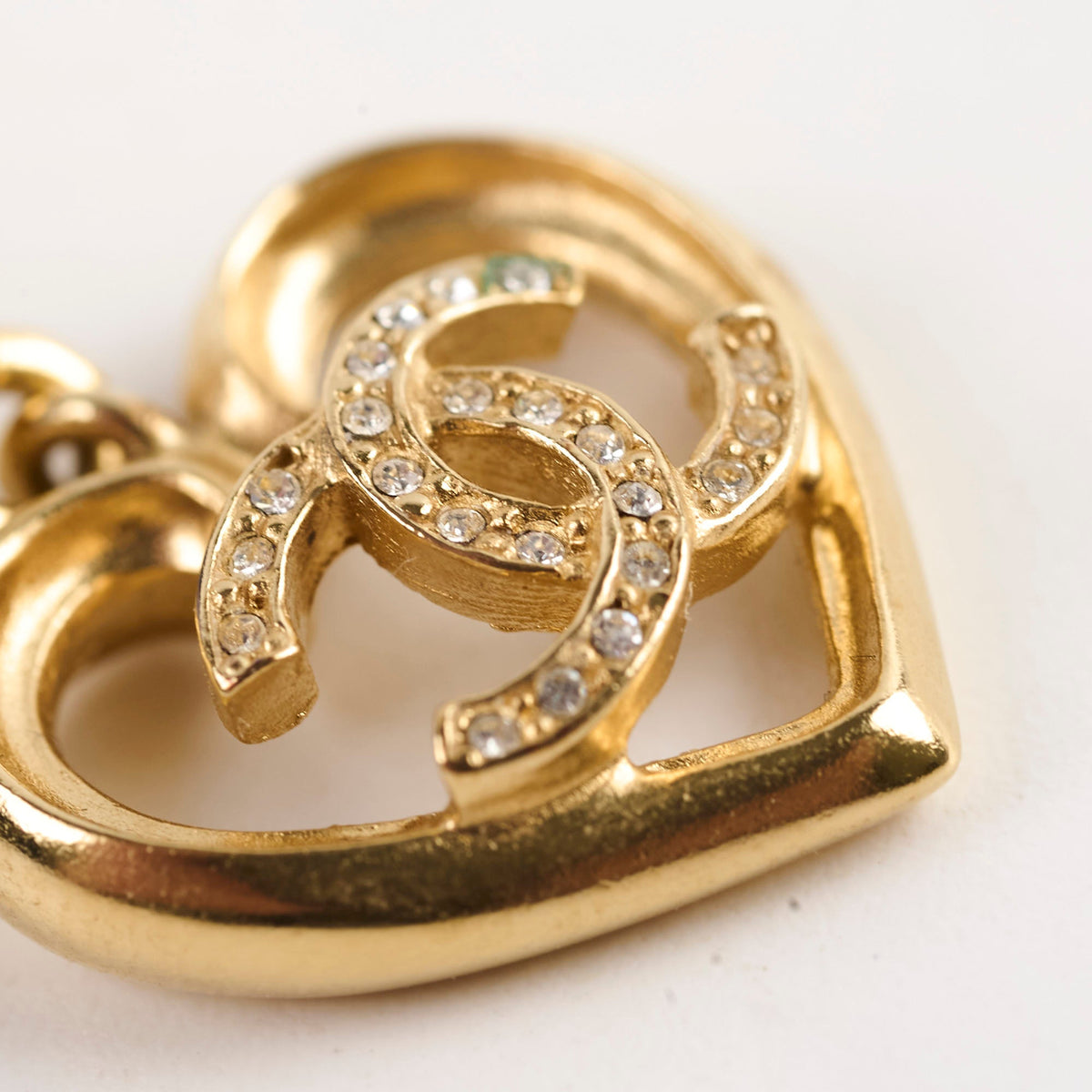 Chanel CC Crystal Heart Drop Earrings - photo 5