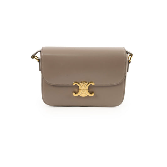 Celine Classique Medium Triomphe Bag Pebble Grey - photo 1