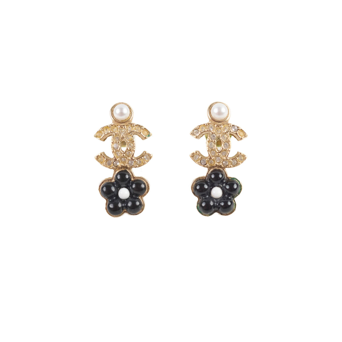 Chanel CC Flower Earrings Costume Jewellery - photo 1