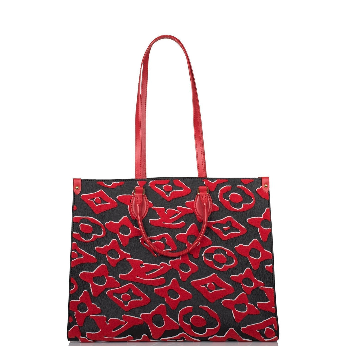 LV Onthego X Uf Black and Tufted Gm Red Monogram Canvas Tote - image 6