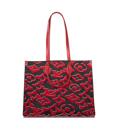 LV Onthego X Uf Black and Tufted Gm Red Monogram Canvas Tote - image 6