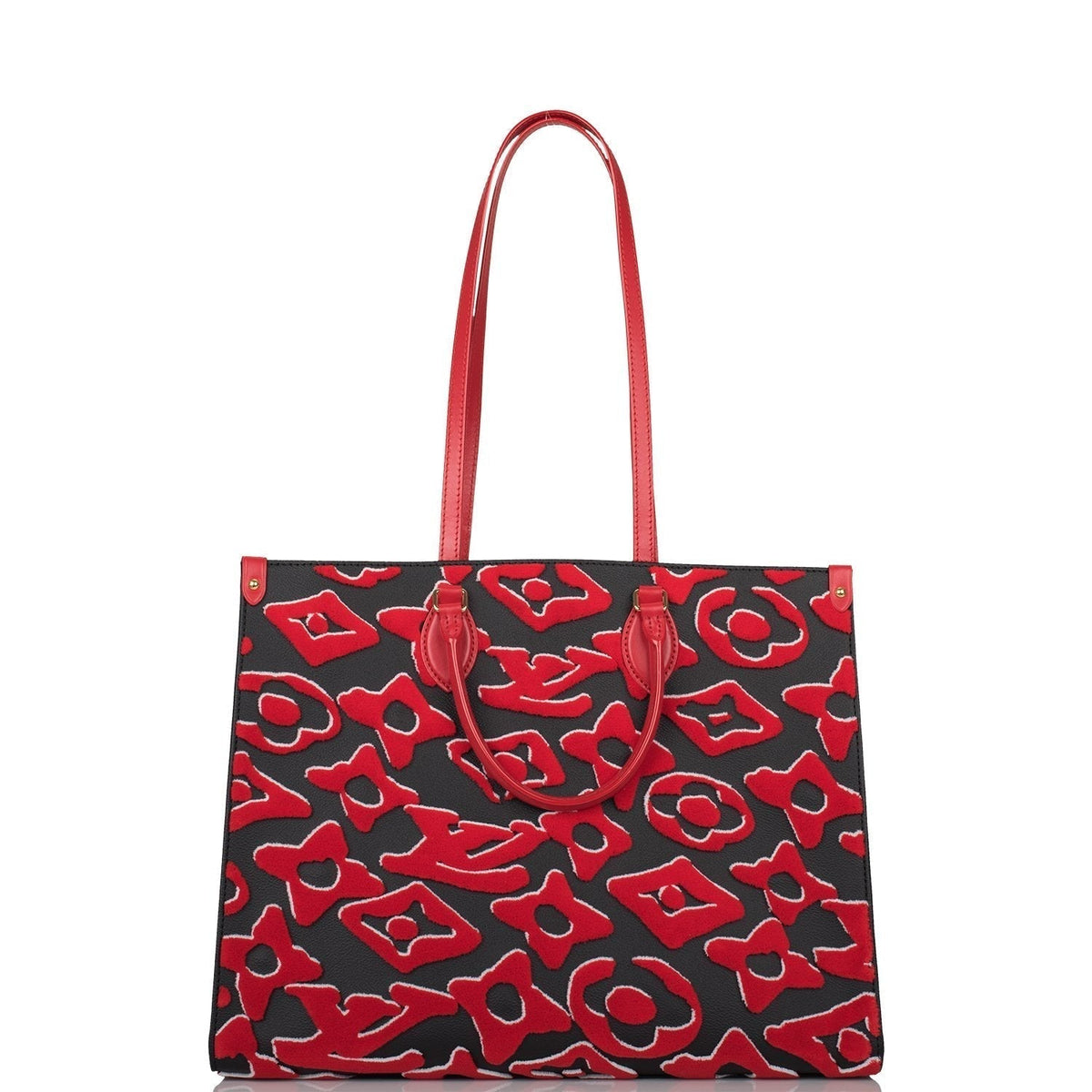 LV Onthego X Uf Black and Tufted Gm Red Monogram Canvas Tote - image 8