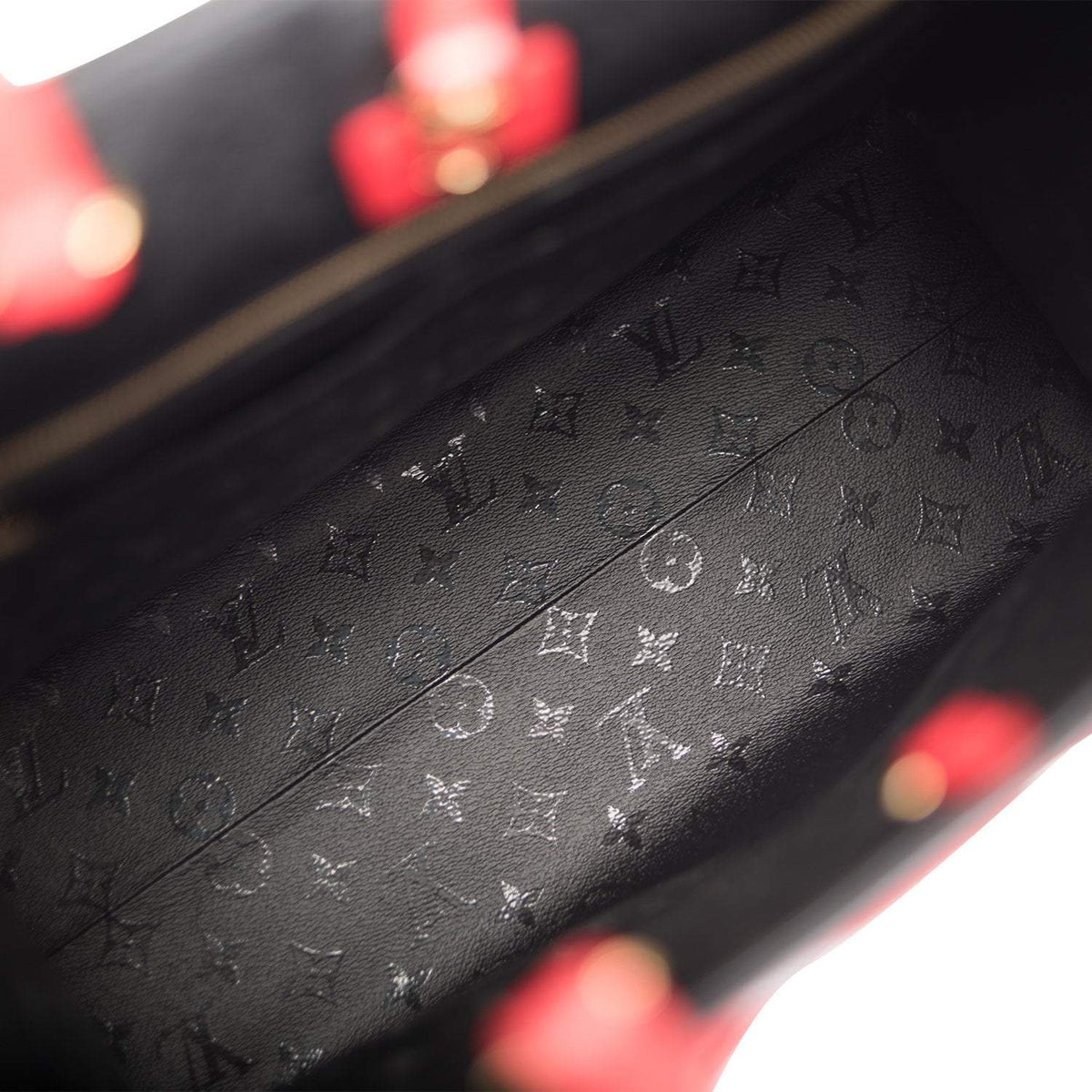 LV Onthego X Uf Black and Tufted Gm Red Monogram Canvas Tote - image 4