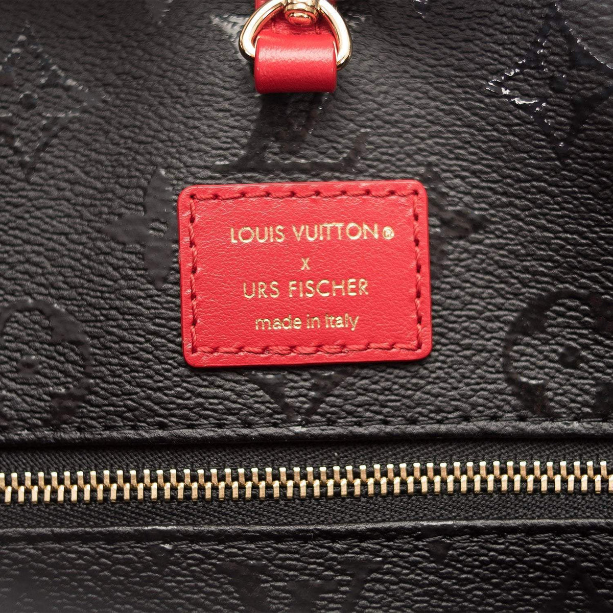 LV Onthego X Uf Black and Tufted Gm Red Monogram Canvas Tote - image 3