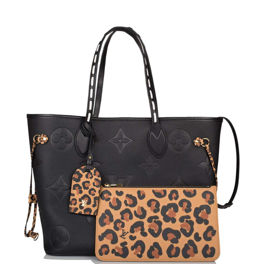 Louis Vuitton Black Wild At Heart Giant Monogram Empreinte Neverfull MM - photo 1