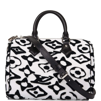 Louis Vuitton x UF Black and White Tufted Monogram Speedy Bandouliere 25 - image 1