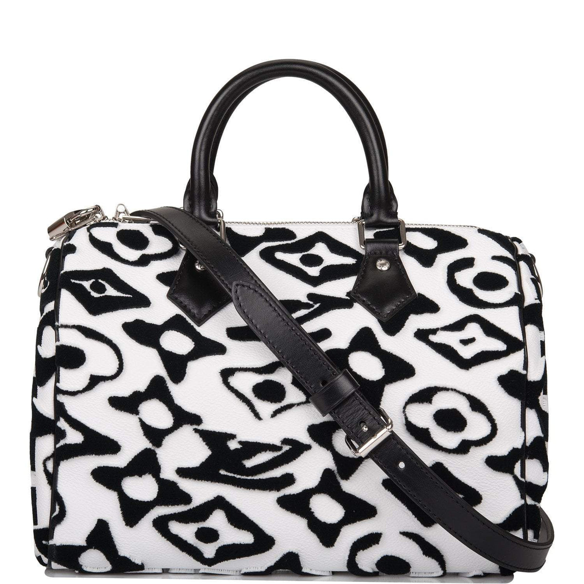 Louis Vuitton x UF Black and White Tufted Monogram Speedy Bandouliere 25 - photo 1