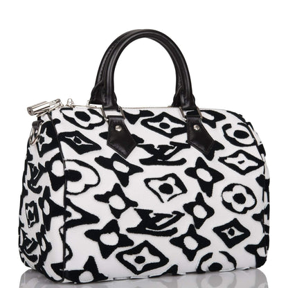 Louis Vuitton x UF Black and White Tufted Monogram Speedy Bandouliere 25 - image 2