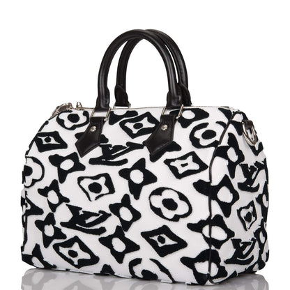 Louis Vuitton x UF Black and White Tufted Monogram Speedy Bandouliere 25 - image 5