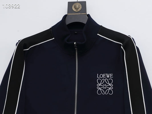Loewe Anagram Tracksuit Set - Navy Blue Technical Knit Zip Jacket & Pants - photo 2